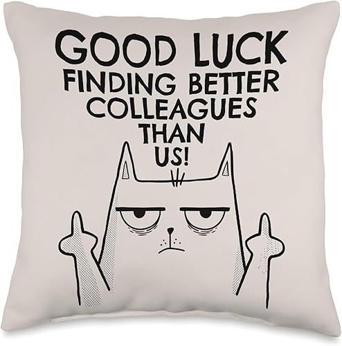 New Job Gifts & Funny Farewell Coworker Ideas New Job Farewell, Colleague & Coworker Leaving  Almohada para hombres y mujeres, 16 x 16 pulgadas,
