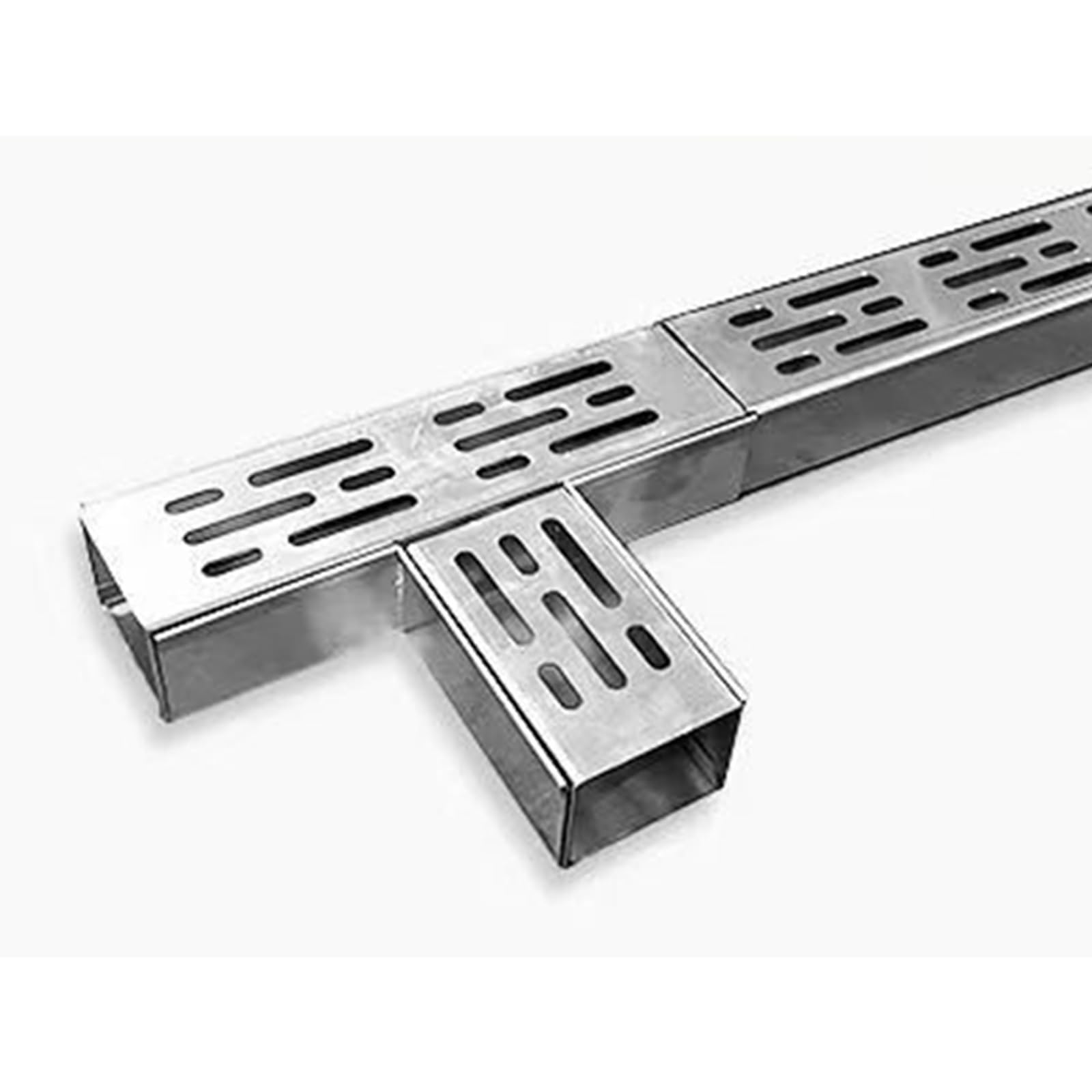 Canal estrecho de acero inoxidable 304 para drenaje de agua de lluvia con filtros lineales para terrazas de jardín y granjas (8 x 7 cm de alto) x 7 cm de ancho, gestión eficiente del agua