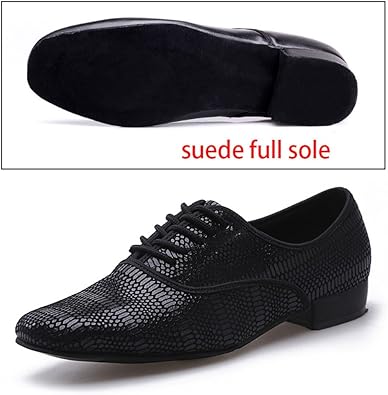 Scarpe Da Ballo Latino Da Uomo Scarpe Da Ballo Per Salsa Tango In PU Nero - Foto 5