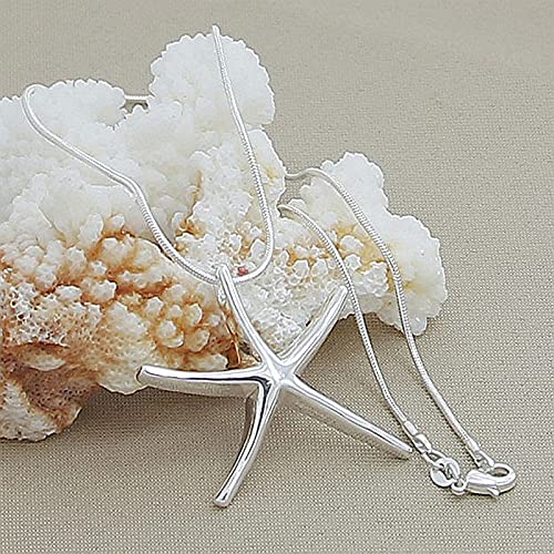 Collier pendentif étoile de poisson et chaîne serpent fine de haute finition