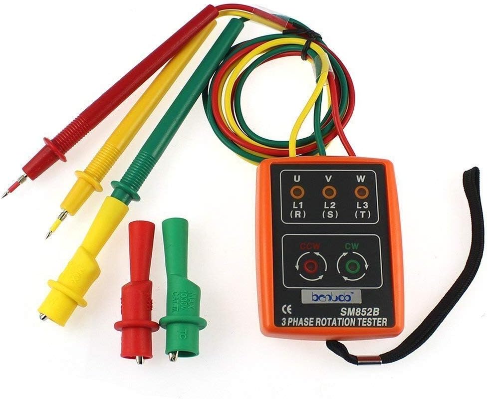 GZDZHP3 Phase Sequence Rotation Tester Indicator Detector Meter LED Buzzer with Pouch TD-LED02 SM852B Electronic testing equipment