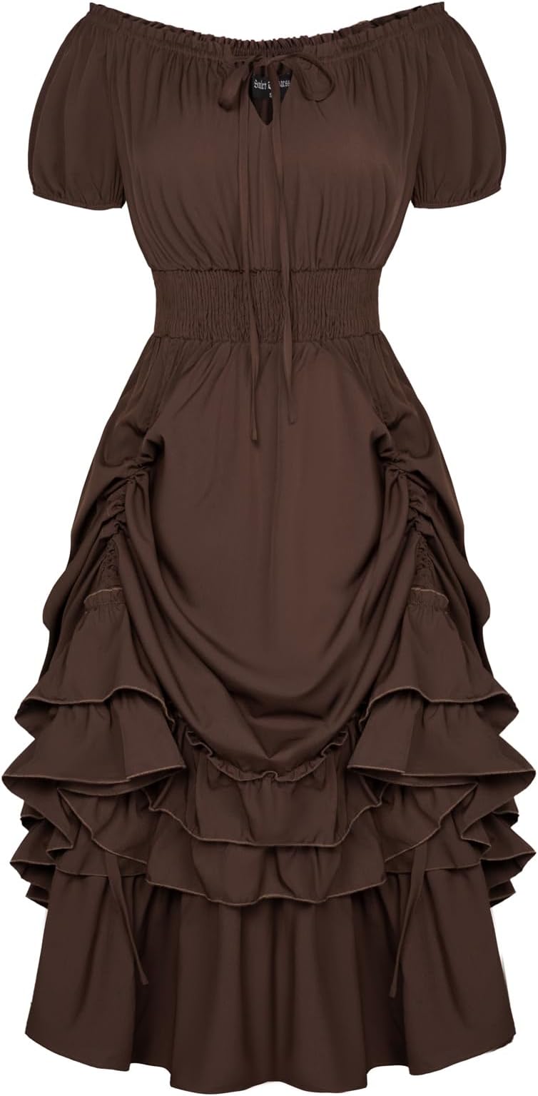 Scarlet DarknessWomen's Steampunk Dress Renaissance Costume Goth Long Dress