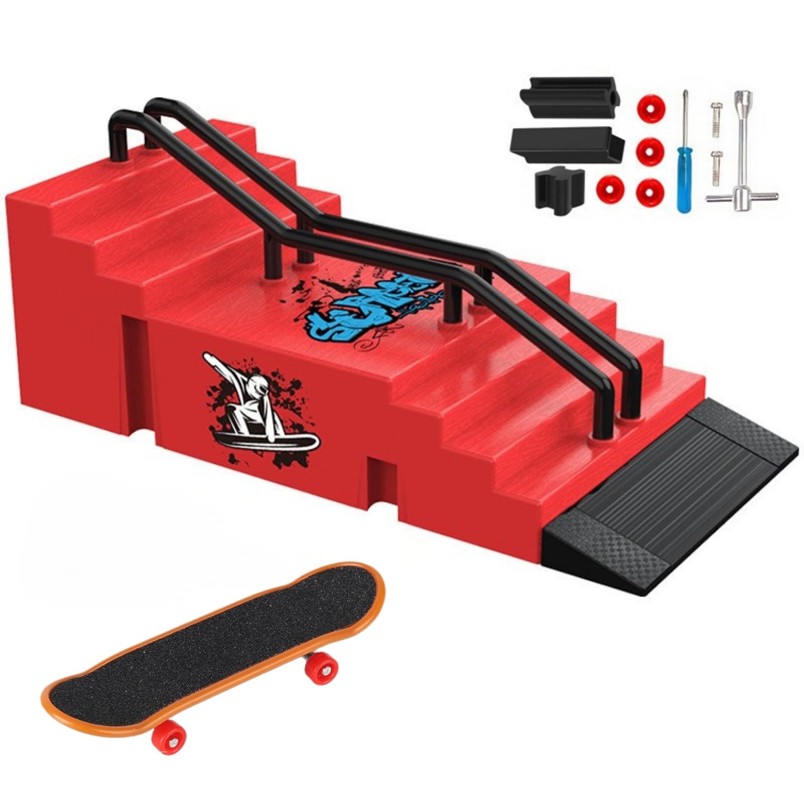 Skate Dedos y Rampa, Mini Fingerboard Park Kit Tech Deck Finger Skate Juego de Tech Deck Finger Skate con Rampa y Otros Accesorios, para Niños y Niñas Regalo (E) — view 14