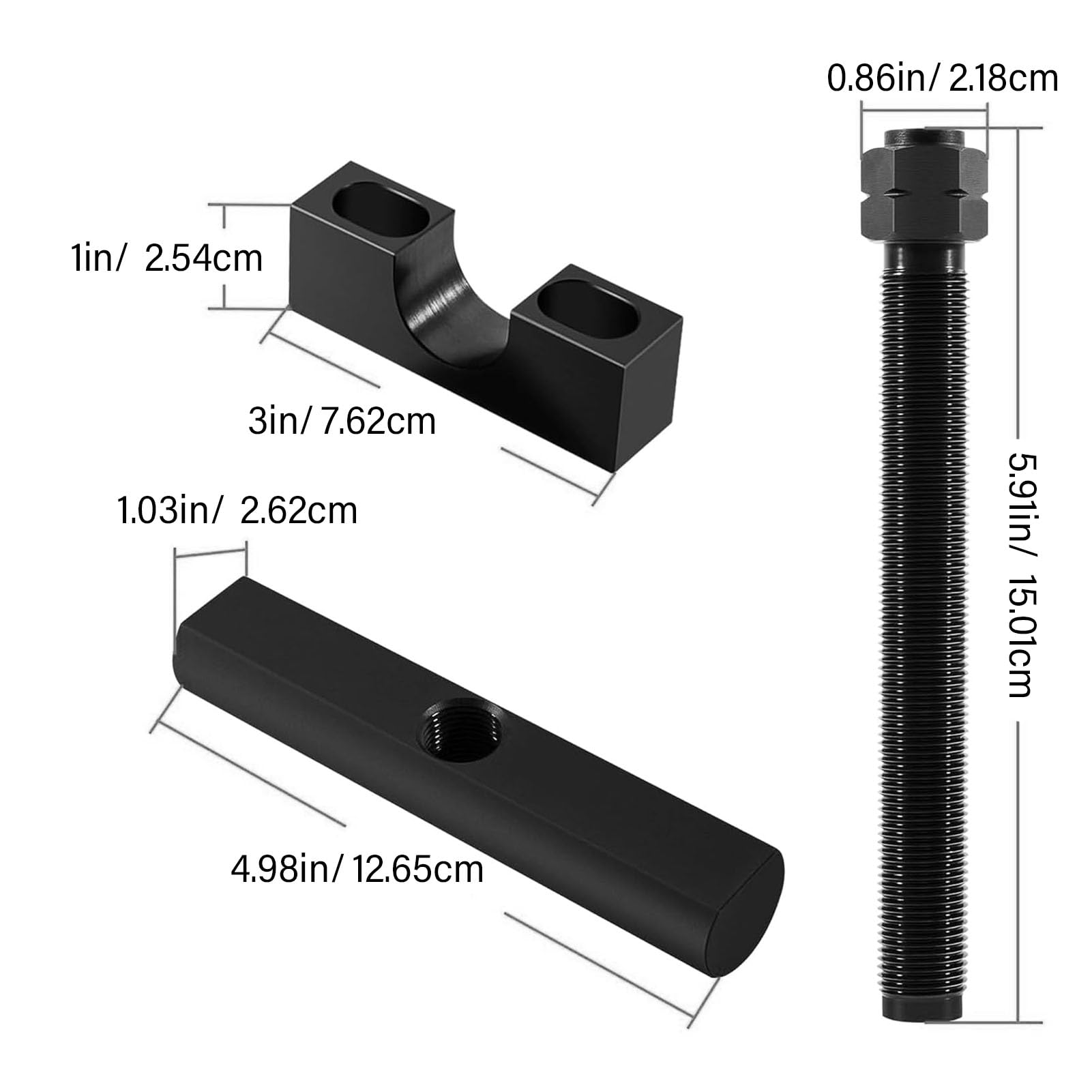 Herramienta Extractora de Yugo de Acero con Largo para Camiones y Coches de Clase 1-2, Color Negro | Construcción de acero, acabado de óxido negro, largo.Para , 1500, 3500.