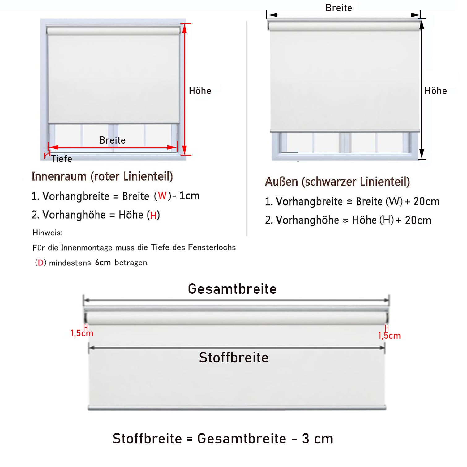 Verdunkelungsrollos,springrollos Sonnenschutz Rollo Fenster Innen Außen Balkon Thermorollo Sichtschutz Screen Gewebe,Dunkelgrau,mit Zubehör,Anpassbar,Breite x Höhe (90cm x 100cm)