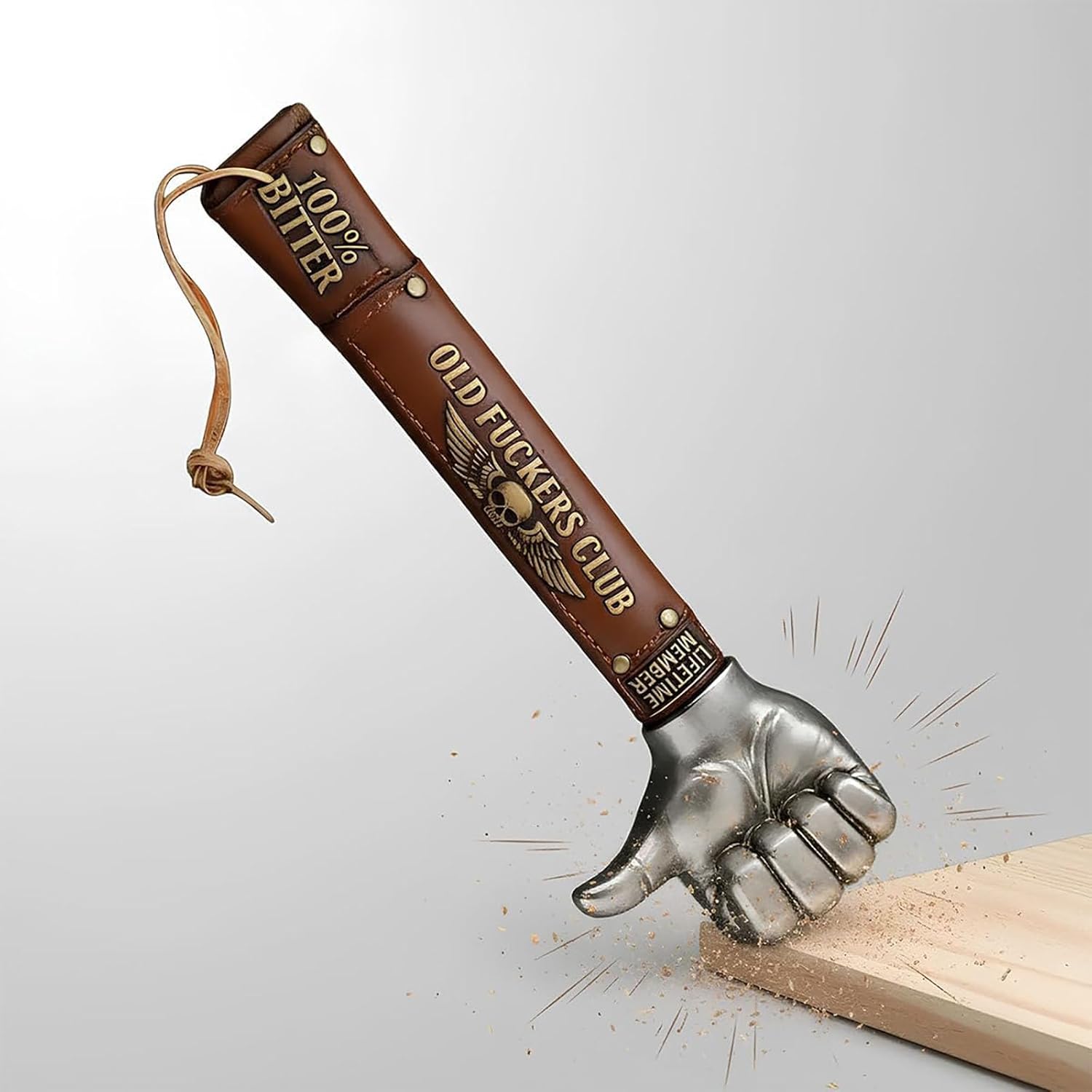 Old Fuckers Club - Stainless Steel Thumb Hammer, 100% Bitter Lifetime Member Multi-Functional Hammer, Funny Gag Gift Tool for Men, for Best Friend and Old Bastard (2pcs)