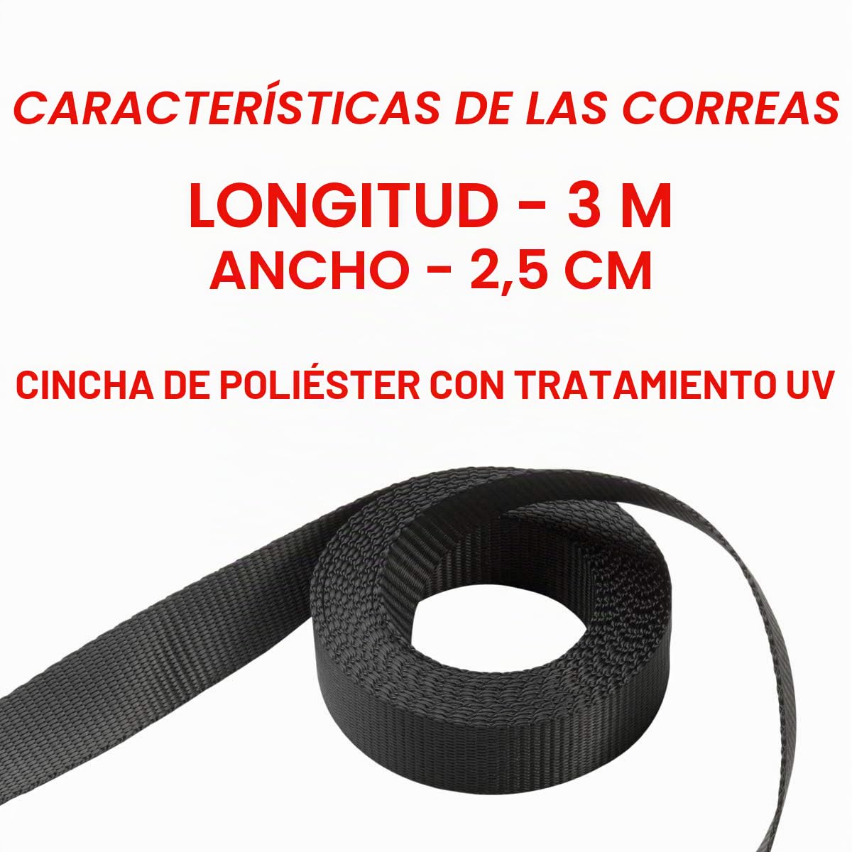 Master Lock 3238EURDAT Cinchas de Amarre con Trinquete y Ganchos, Envase de 2, Negro, 3 m x 25 mm