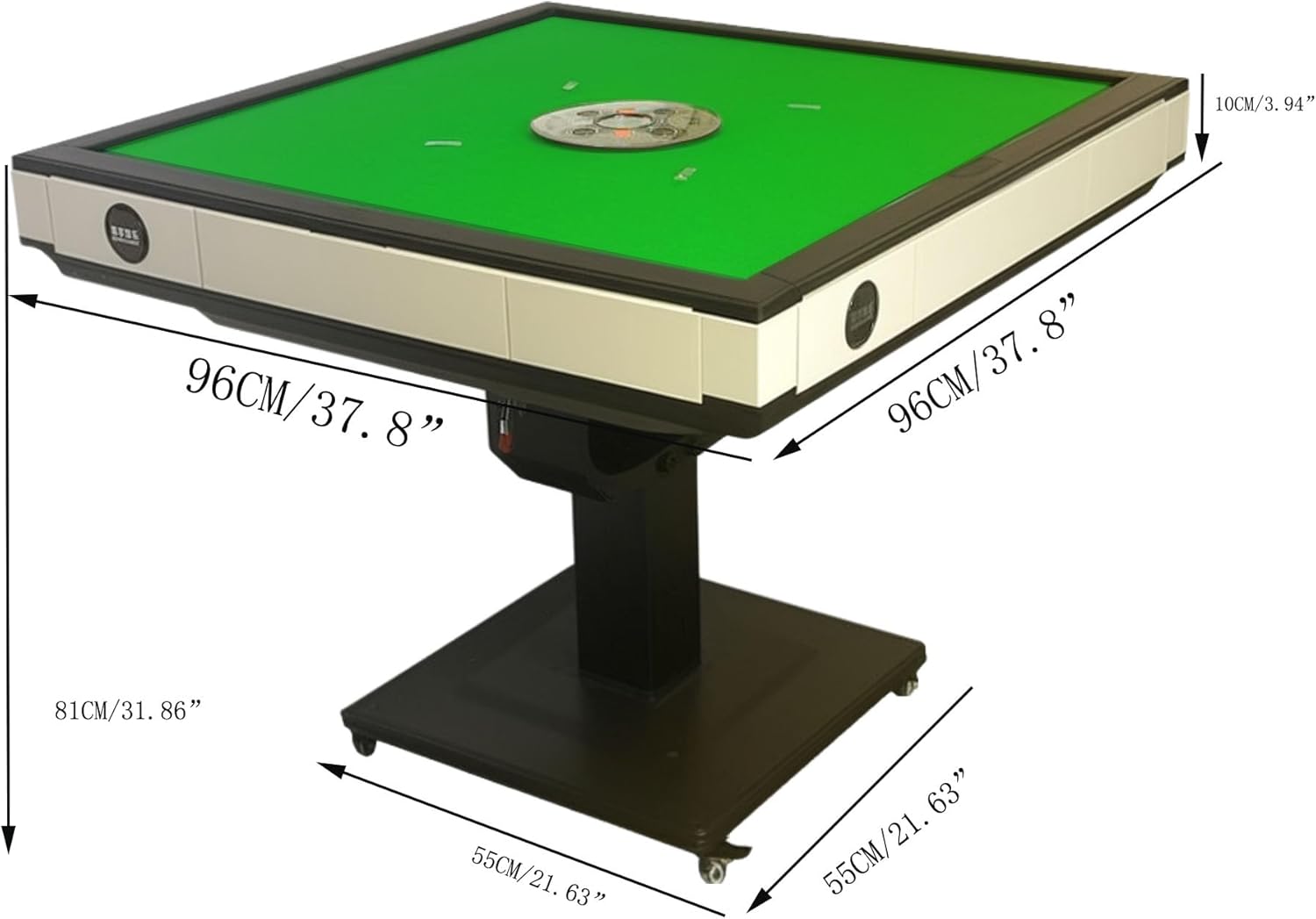 Foldable Automatic Mahjong Table with Wheels 42mm Tiles with 2 Sets of Numbered Tiles (Blue & Green) Suitable for Chinese, Americans, Mahjong Sets for Home & Outdoor Leisure, Gifts For Mahjong Players