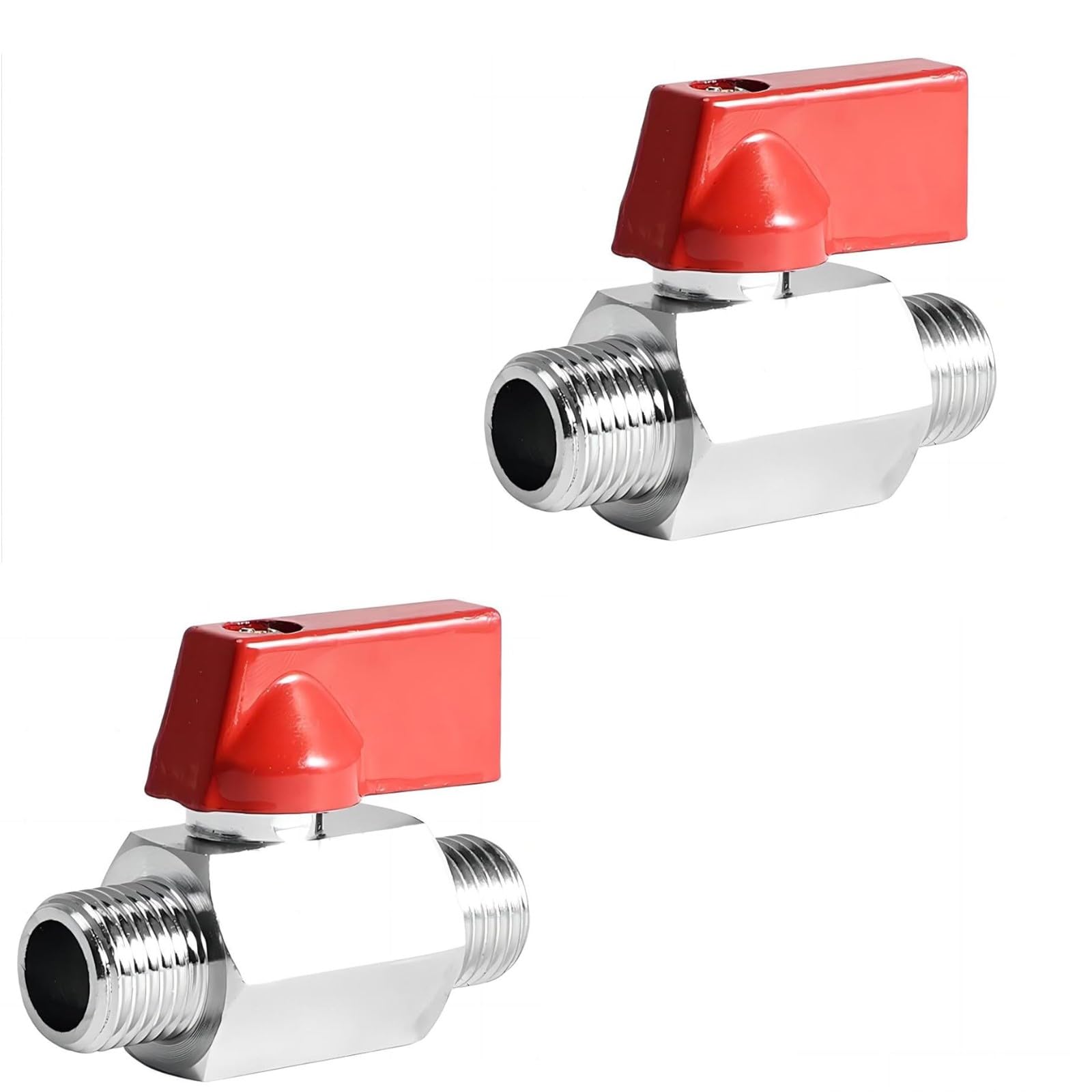 Mini Vanne À Bille 1/2 Pouce, 2 Pièces Vanne À Sphère Mâle 1/2", Robinet À Tournant Sphérique Inox, Mini Vannes Arret, Pour L'eau, L'huile, Le Gaz, Raccord De Plomberie