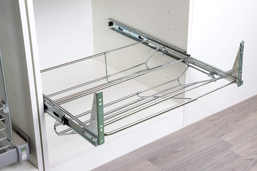 AZERODESIGN-Organizador Zapatos-Zapateros-Armario Zapatero-Organizador de Zapatos Extraíble-para Armarios y Vestidores – Adaptable-Extracción total de 450mm-Acabado Cromado