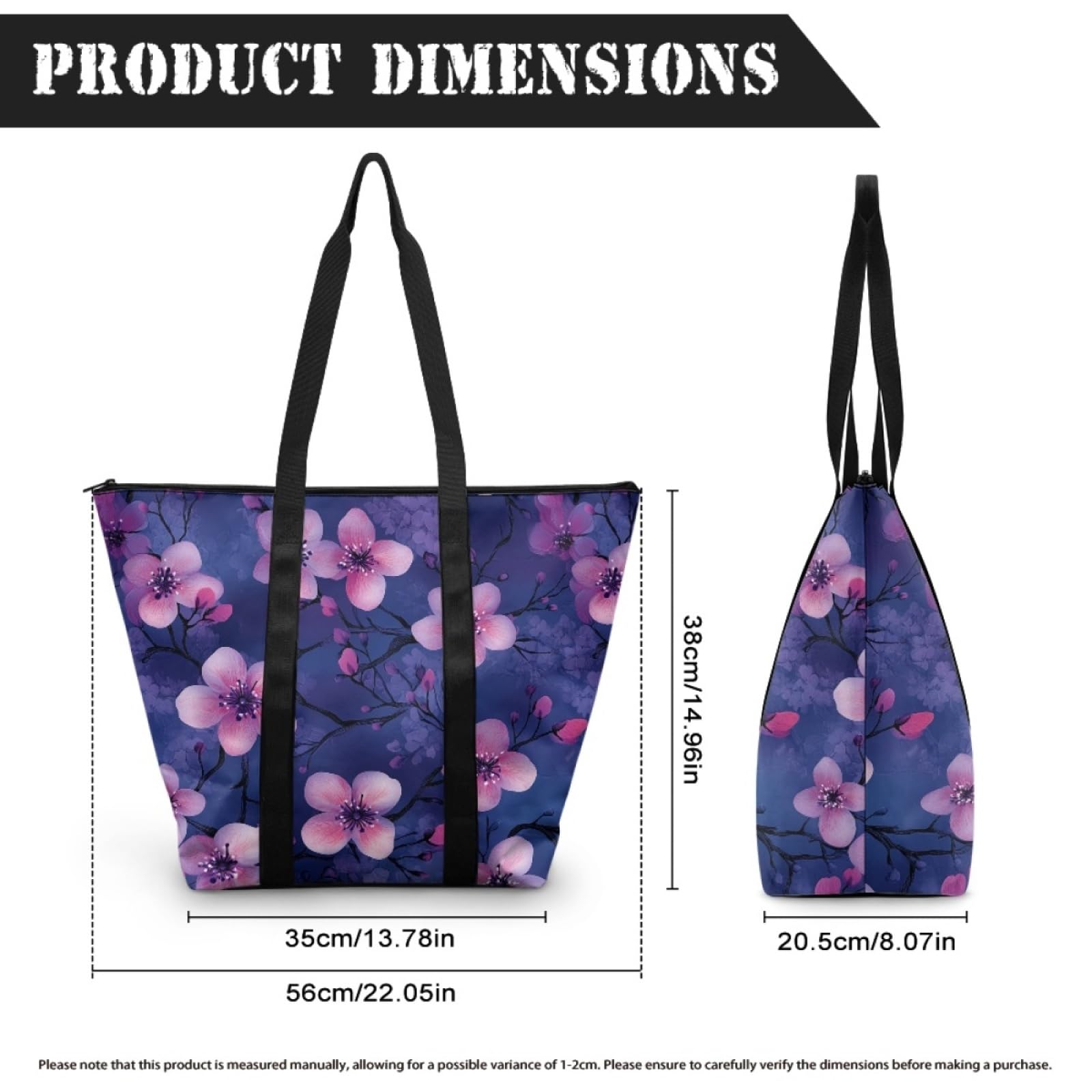 Tote Bag Tela Bolsa Tela Poliéster Bolsa Compra Plegable Bolso de Mano de Mujer Reutilizable Totebag Playa Cremallera Duradero Bolso Viaje