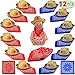 Joyin Toy Pack of 12 Childs Straw Cowboy Hats with Cowboy Bandannas (6 Red & 6 Blue) Party Favors
