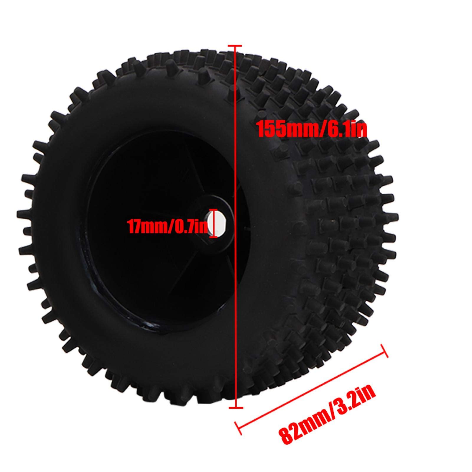 Neumático de Coche RC, neumático de Goma de 155 mm Piezas de Mejora de Rueda de Cubo de 82 mm para Monster Truck 1/8 RC Racing Car