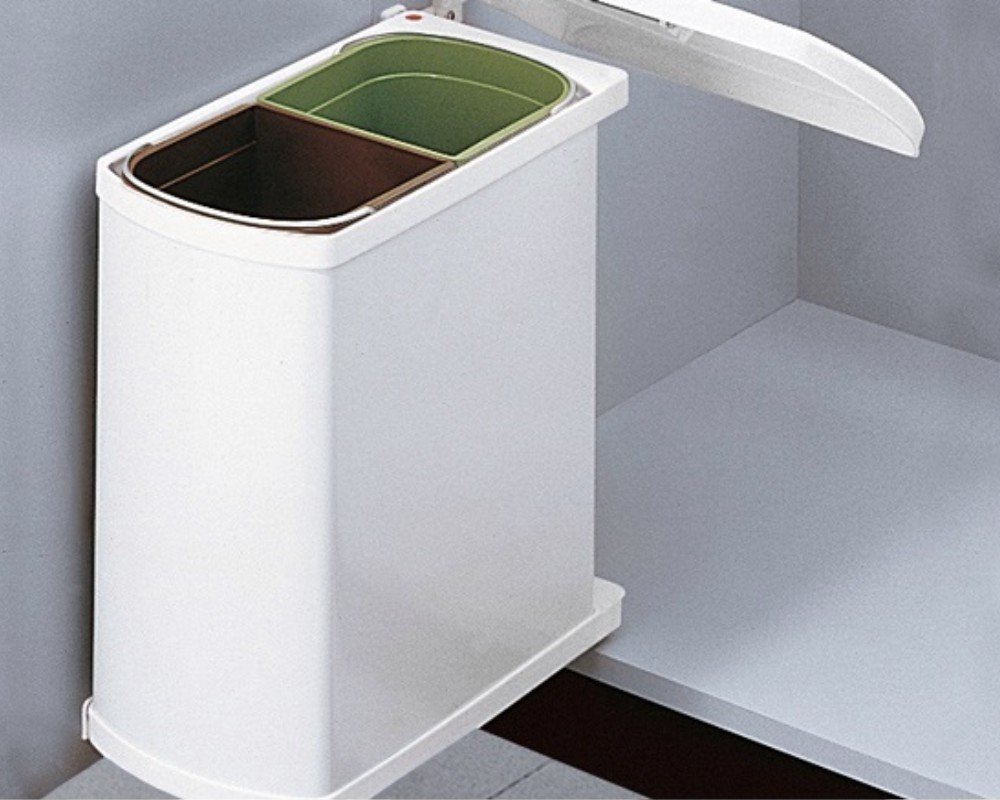 Hailo MF Swing 45,2/16 W Duo 16 L 3416001 Basura Basura con función de Giro para instalación de un Ancho de 45 cm, Color Blanco