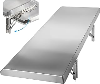 Folding Concession Shelf 36" x 18", Stainless Steel Drop Down Serving Food Shelf for