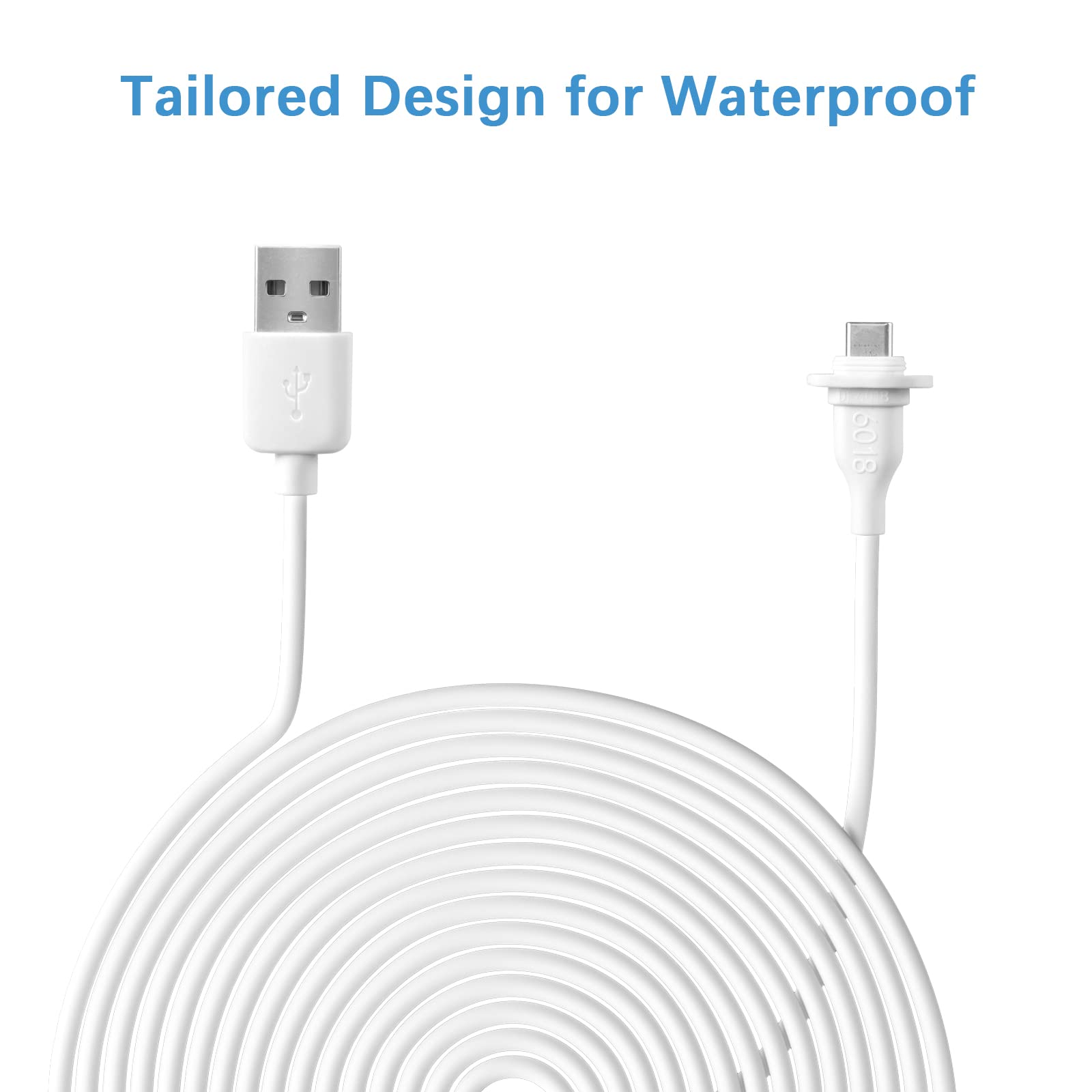 BECEMURU Kabel do ładowania do kamery bezpieczeństwa Eufy Security S300 eufyCam 3C, przedłużacz 9 m, odporny na warunki atmosferyczne, kabel do szybkiego ładowania, biały 2 sztuki