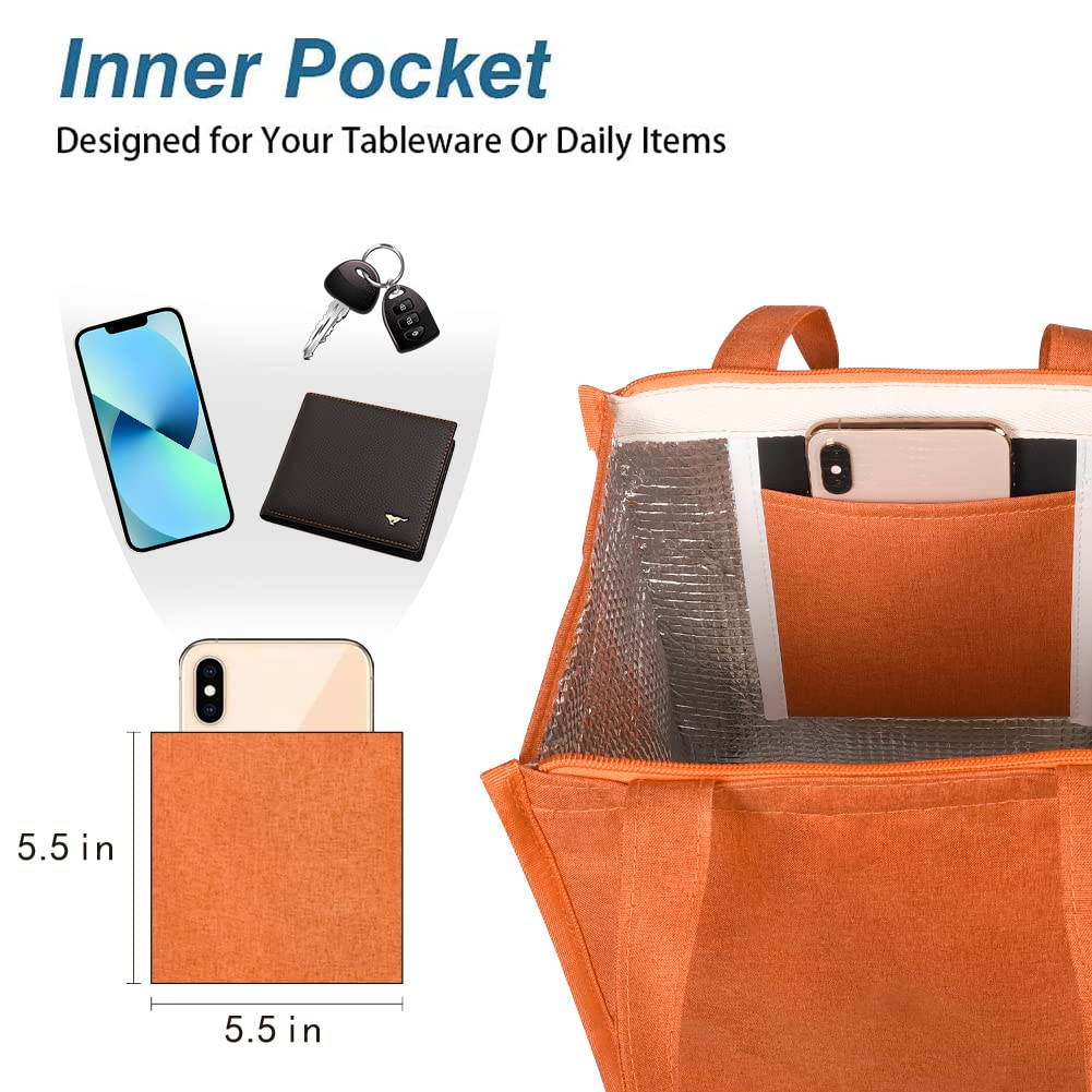 iknoe Lunch Bag Insulated Lunch Bags for Women & Men, 9L Reusable Lunch Tote - Image 4