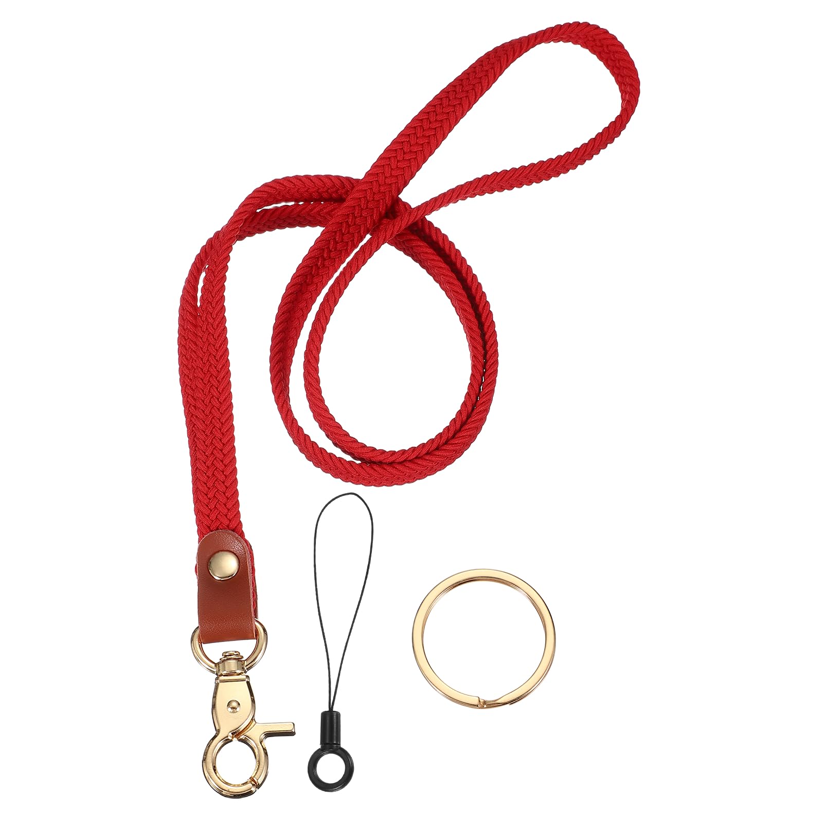 PATIKIL Stretchy Lanyards, Retractable Neck Lanyards with Lobster Clasp Elastic Long Keychain Holders for Teacher Women Men Holding Id Badges Wallet Phone, Red