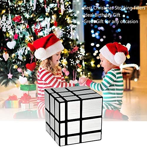 Easehome Mirror Magic Cube Speed Puzzle Cube with PVC Stickers for Kids and Adults, Black