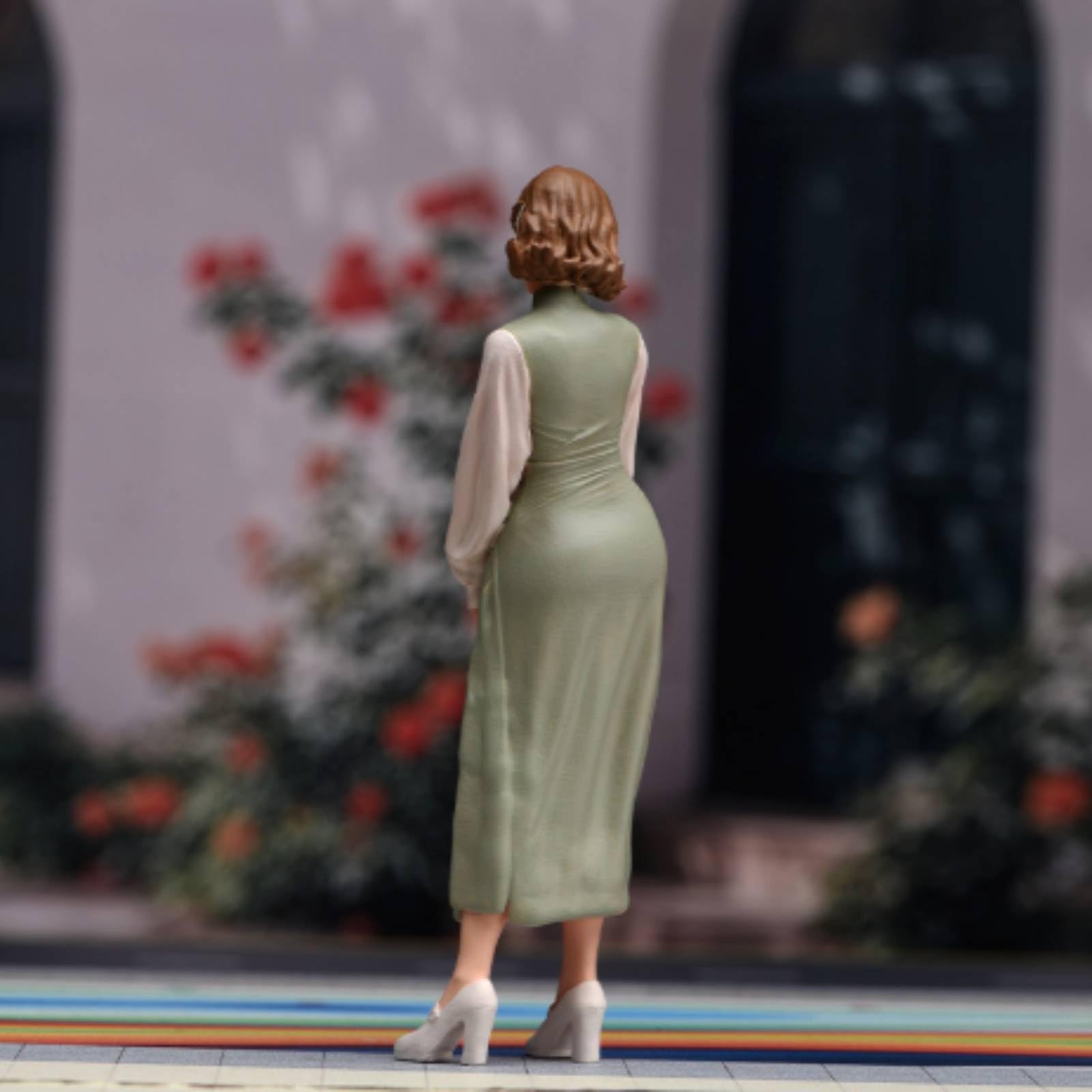 Figurina in 1:18 Dipinta a Mano Miniatura Donna Realistico Modellino per Modellisti