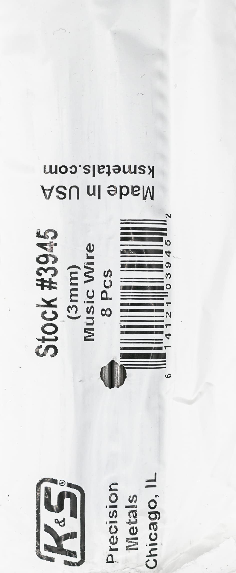 K&S 3945 Music Piano Steel Wire 3mm x 1m (8 pcs)
