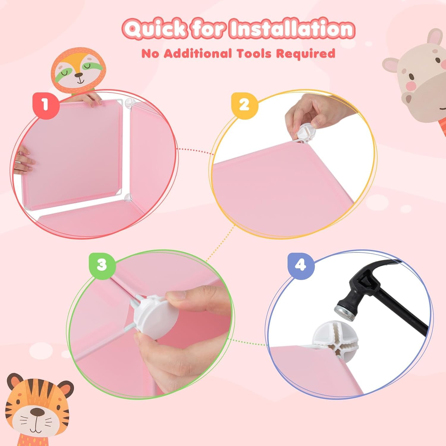 Organizador de almacenamiento de armario para niños, cómoda portátil con 12 cubos y 2 secciones para colgar para dormitorio de niños o guardería, bonito diseño con puertas
