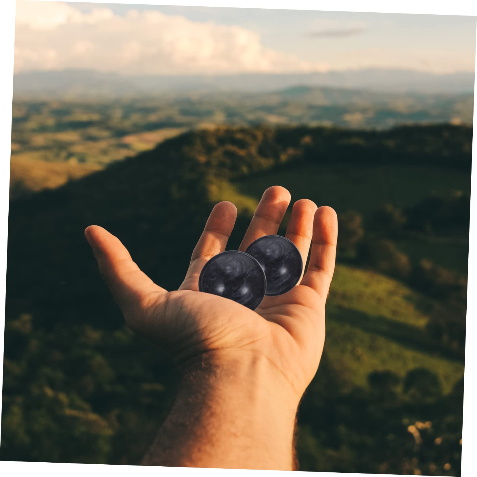 Gogogmee 2 Pcs Hand Jade Balls for Elderly Health Exercise and Relief Black for Hand Therapy and Massage Ideal for Meditation and Relaxation