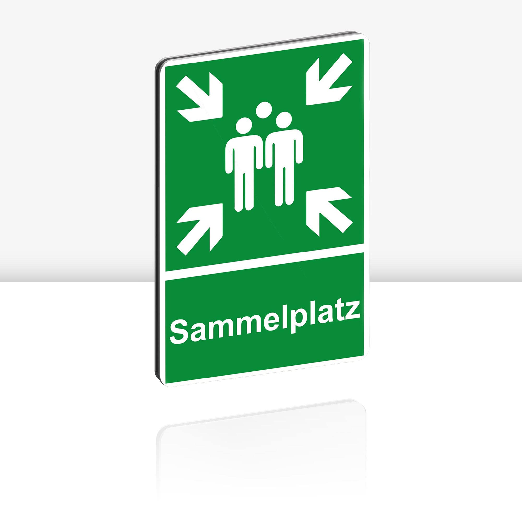 STROBO XXL Sammelplatz Hinweisschild | Stabiles 3mm Aluminiumverbund als 40x30cm Schild mit UV-Schutz für den Außenbereich