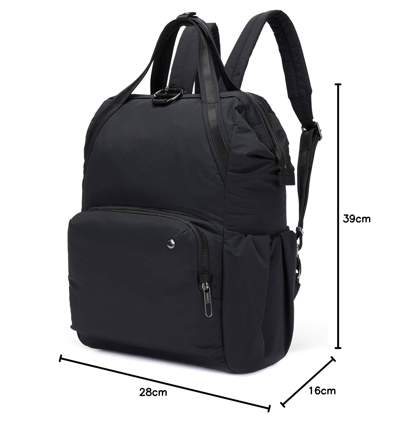 Pacsafe Citysafe CX ECONYL Black 2021 plecak outdoorowy, czarny, Rozmiar uniwersalny, nowoczesny