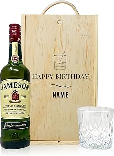 Personalised Jameson Triple Distilled Irish Whiskey Happy Birthday Gift Set with Glass 70cl Gifts For Him For Her Christmas Birthdays Fathers Day Mothers Day