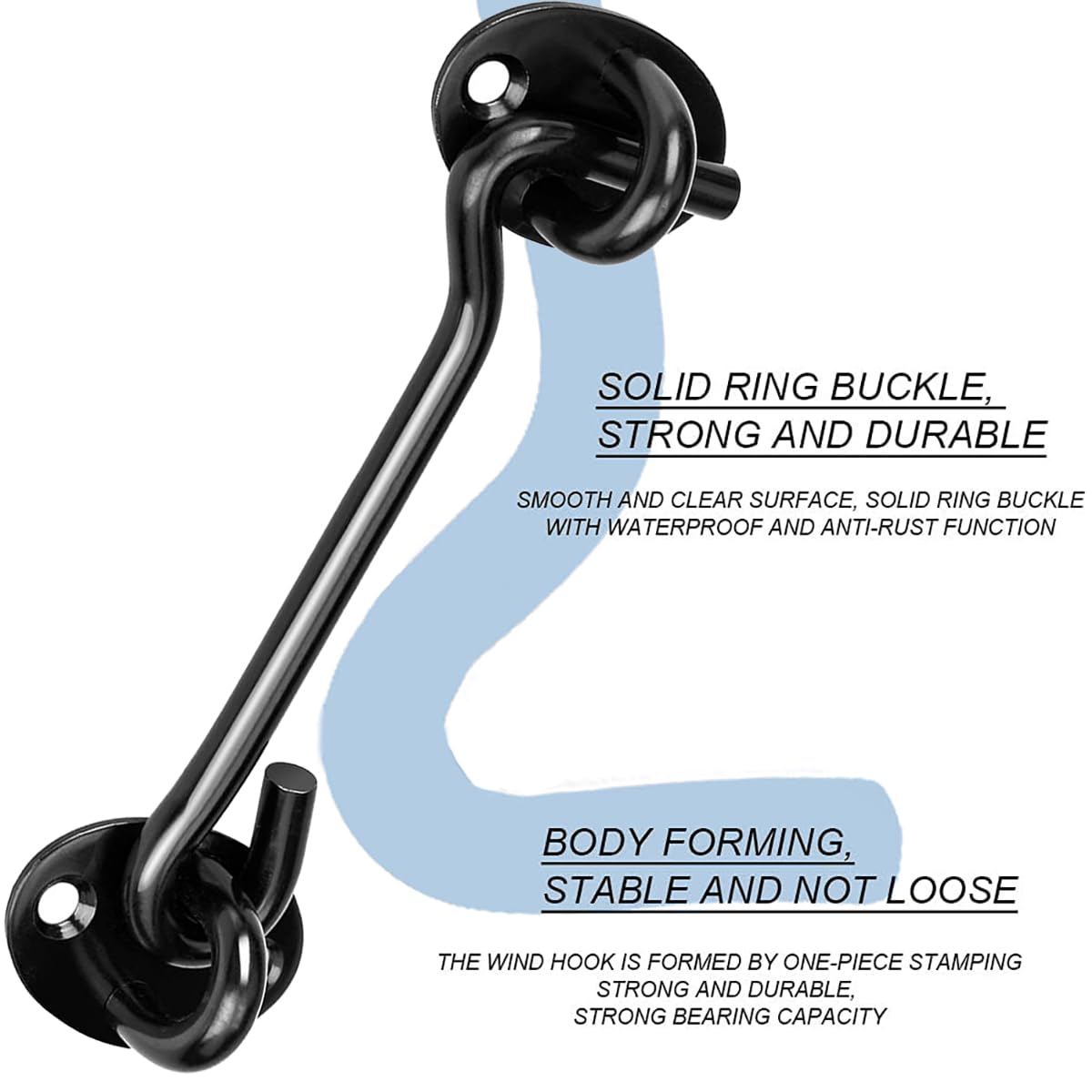 Litensh 2PCS Stainless Steel Door Hook and Eye Latch - Image 4