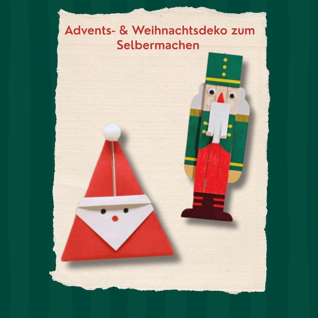Bastel-Adventskalender für die ganze Familie - Dein kreativer DIY-Adventskalender mit 24 Türchen voller Bastel- und Beschäftigungsideen. Material für 24 Projekten. Mit Anleitungsbuch und Vorlagen
