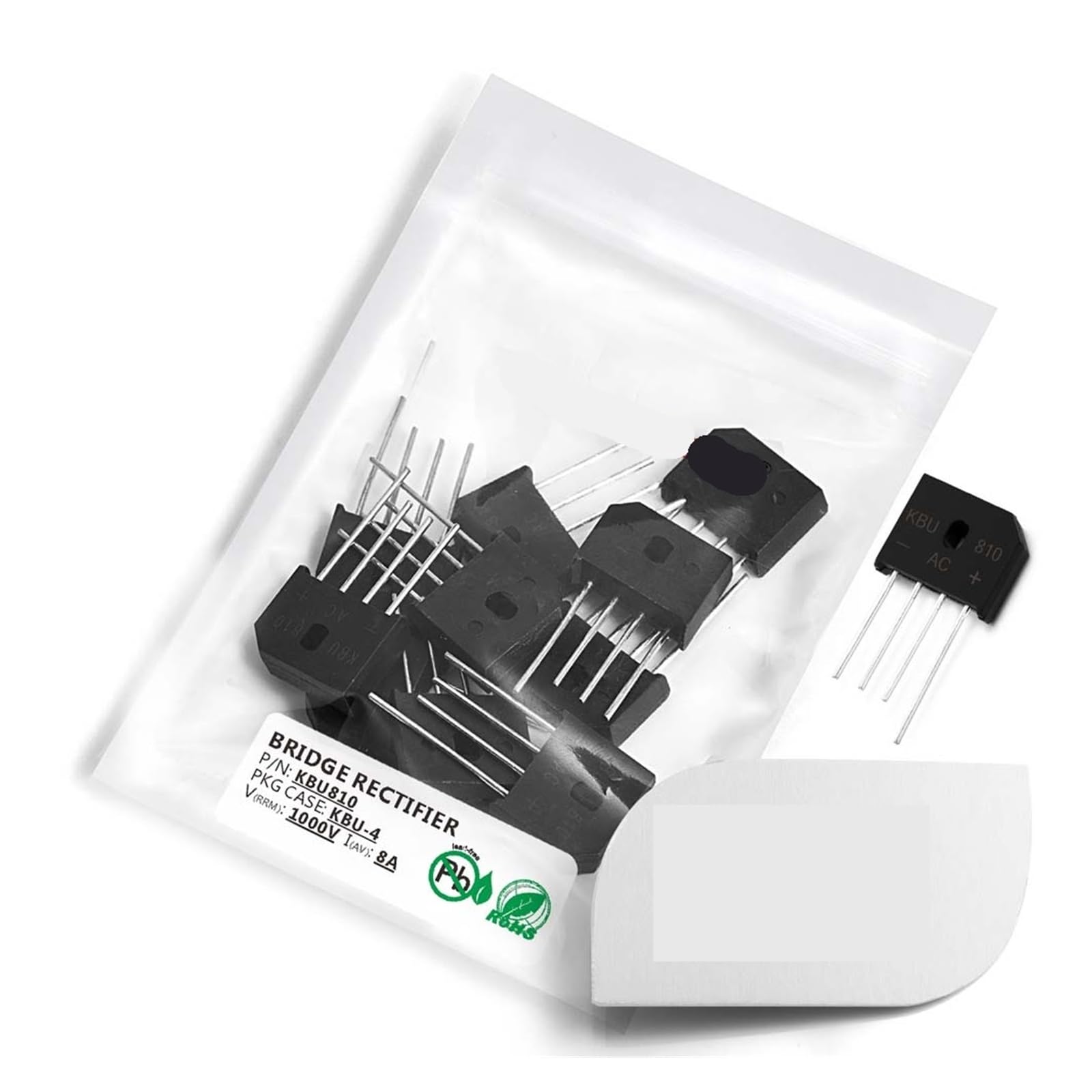 10 Pezzi Diodi Raddrizzatore GBU810 8A 1000V - Ponte Monofase In Vetro Per Elettronica - Foto 13