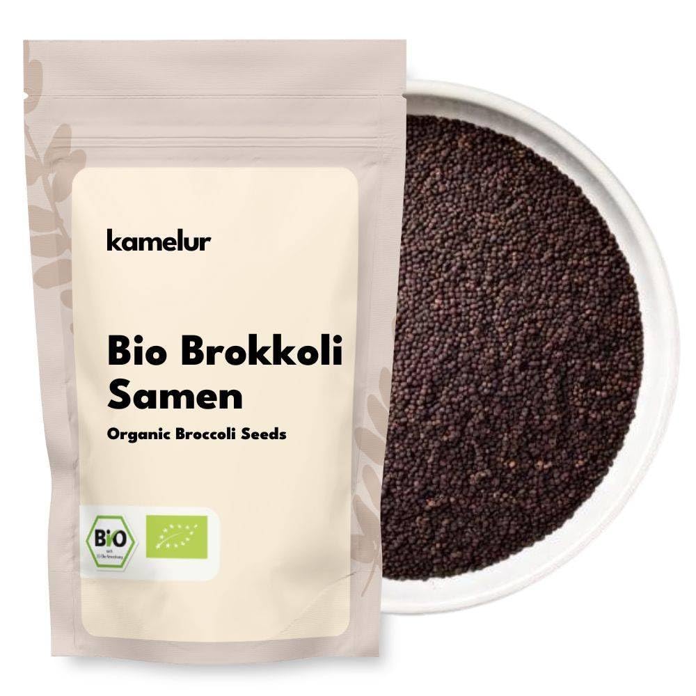 Kamelur 1kg Semi di broccoli BIO per germogli di broccoli - Semi di broccoli germinabili BIO senza additivi - Semi di broccoli germogli BIO in confezione biodegradabile