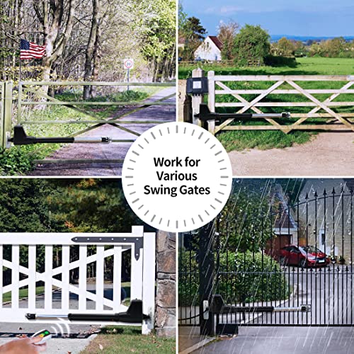 Topens At12131 Single Swing Gate Opener Heavy Duty Automatic Gate Motor For Single Swing Gates Up To 18Ft, Electric Driveway Gate Operator Ac Powered With Remote Control Kit Solar Compatible #TOP6