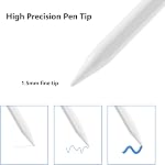 Stylus stylo pour iPad A16 11th 10th 9th 8th 7th 6th Génération, iPad Pro 12.9 11 13 de pouce M4, iPad Air M3 M2 5th 4th 3rd Gen, iPad Mini A17 Pro 7 6 5, pour le crayon Apple Pro 1st 2nd Gen Alternative (blanc)