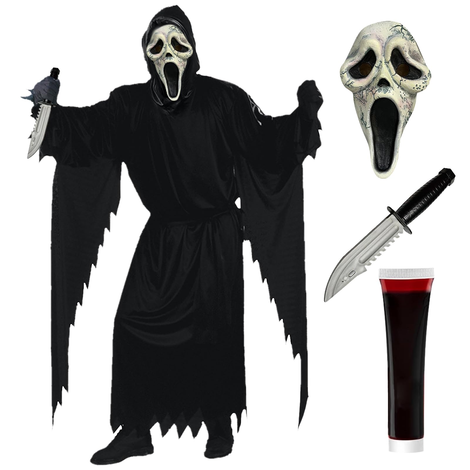 Disfraz Terror Fantasma de Halloween, Disfraz Demonio Miedo Hombre Terror para Halloween Fiesta Carnival Cosplay