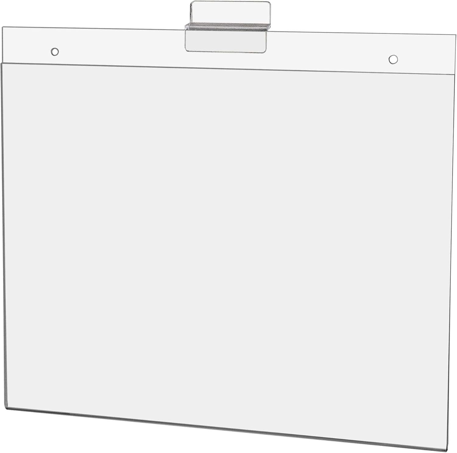 Marketing Holders 2 Pack Slatwall Sign Holder for 11 x 8.5 Advertisements and Price Lists in Retail Stores Boutiques and Showrooms Clear Acrylic Horizontal Literature Sleeve No Assembly Required