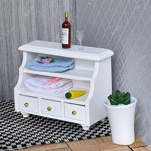 Iland Dollhouse Furniture And Accessories 1/12 Scale Of Dollhouse Bathroom Set Incl Ceramic Dollhouse Toilet & Bathtub & Wooden Bathroom Vanity With Sink (Luxury 9Pcs) #TOP5