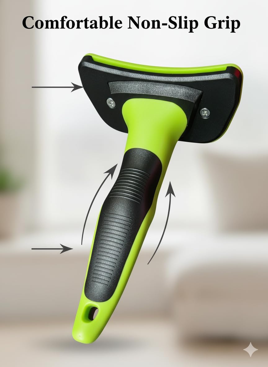 Dog Deshedding Brush for Shedding, Undercoat Grooming Tool for Dogs & Cats, Long & Short Hair