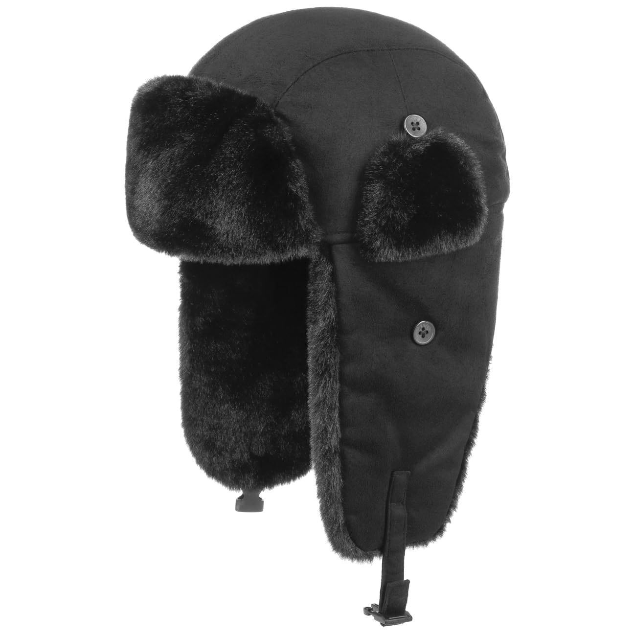 Seeberger Finola Trapper Hat Winter Beanie Lapeer (M (56-57 cm) - Black)
