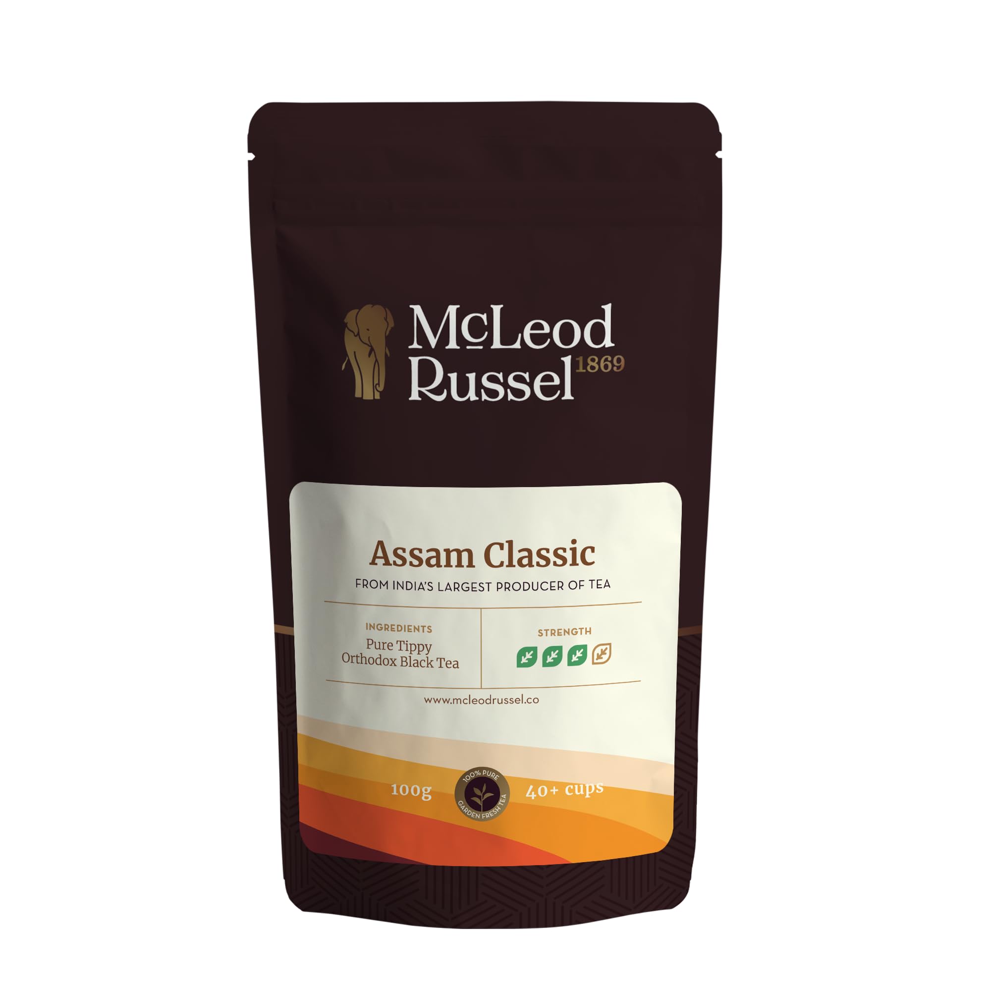 McLeod Russel - Assam Classic | 100g | Golden Tips Orthodox Tea | Second Flush | Black Loose Leaf | Farm Fresh | 40+ Cups