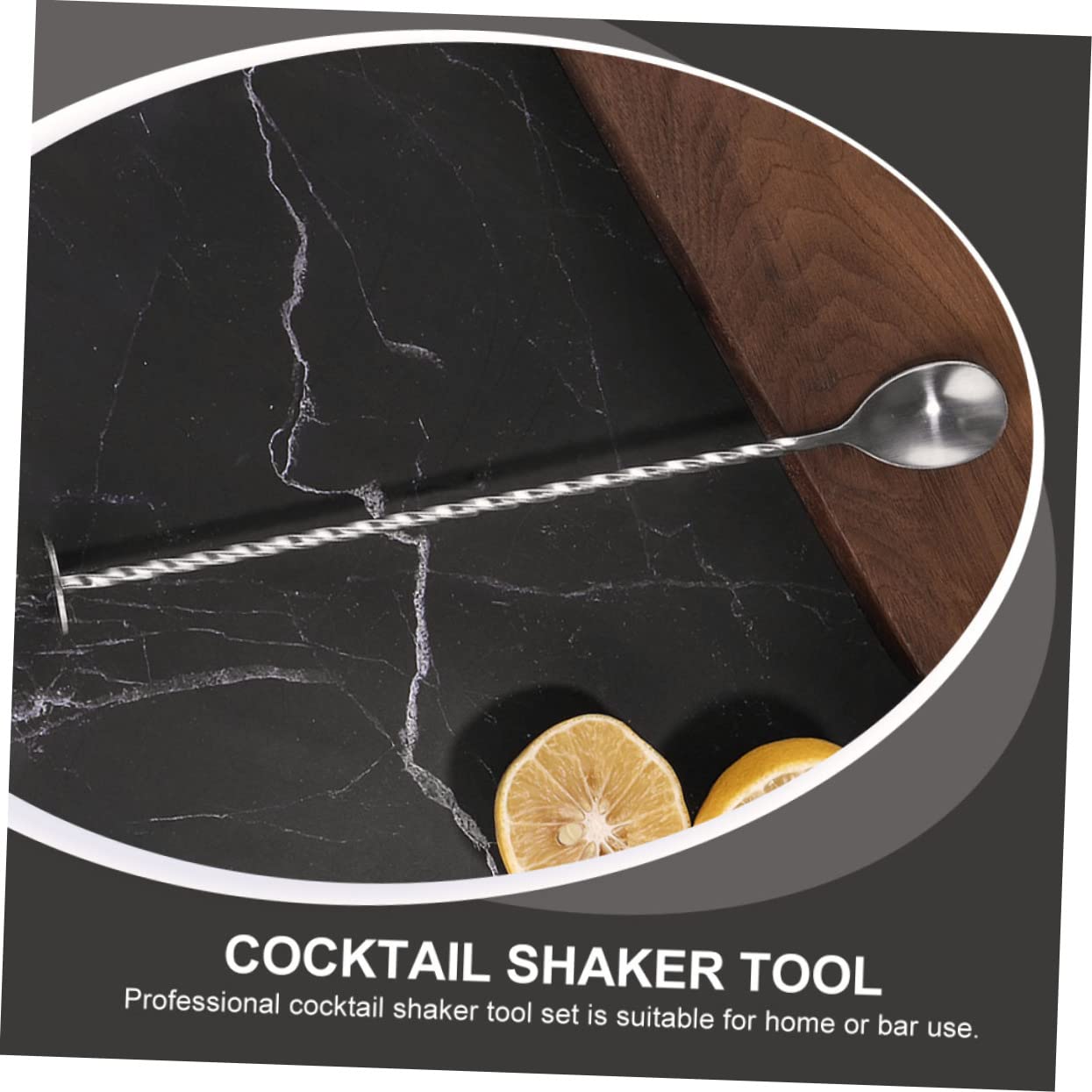 TOPBATHY Accessori per Cocktail in Acciaio Inossidabile Supporto in Bambù Set 12 Pezzi per Preparare Bevande e Aperitivi Shaker Cocktail da Casa e Bar