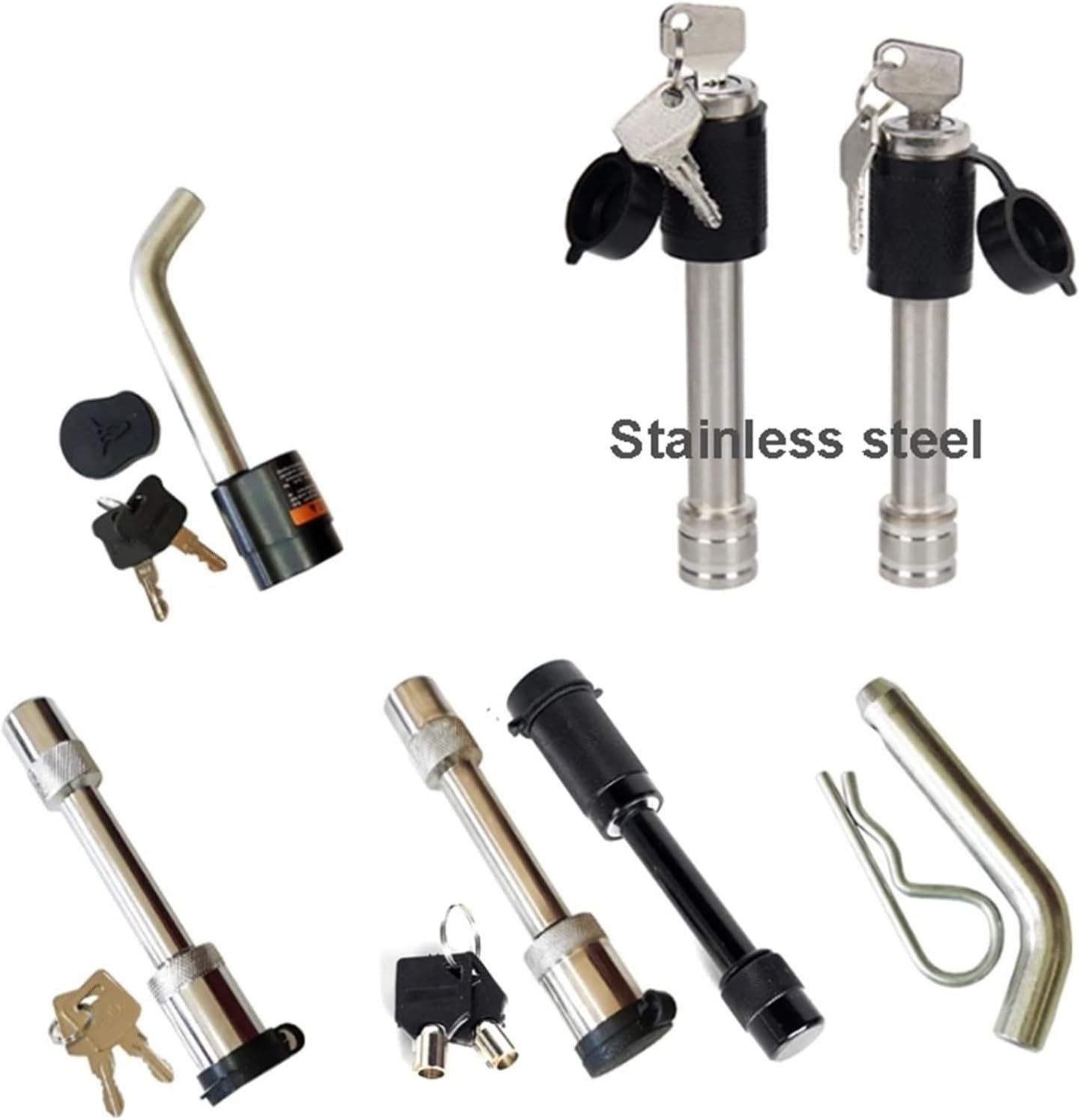Trailer Key Lock Pin Arm Yacht SUV RV ATV UTV Truck Car Accessories Auto Parts DIY Rarelock MS449 G 1Pcs(Tubular Key Black)