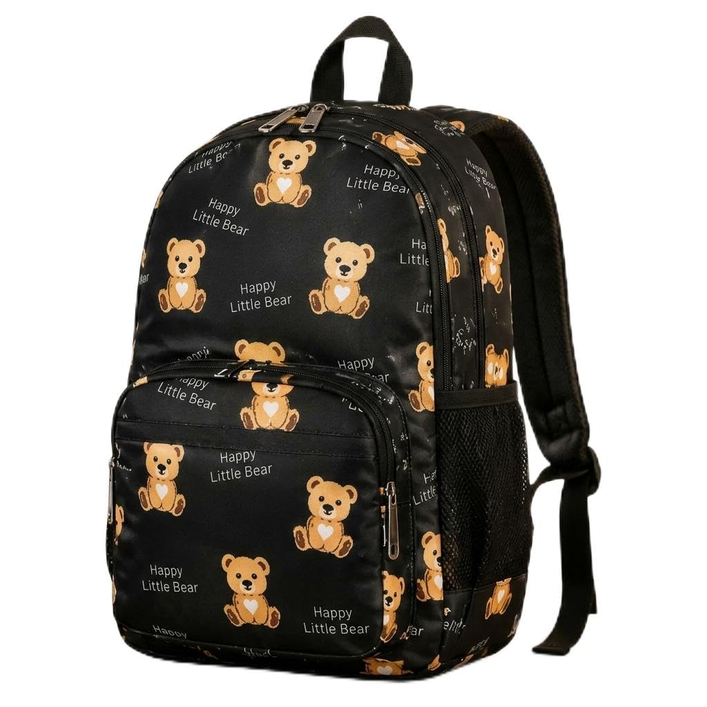 Kids School Backpack for Boys & Girls | Happy Little Bear Printed Water Resistant Lightweight School Bag with Bottle Pocket | Book Bag for School, Tuition, Travel & Daily Use-picture-24