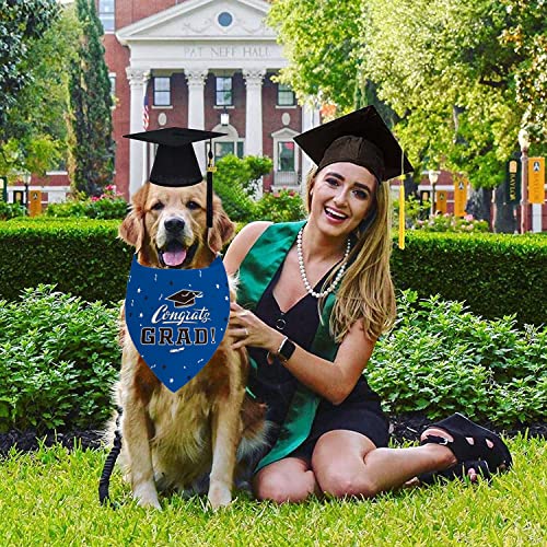 2023 Dog Graduation Bandana, 2 Pack Graduation Dog Triangle Scarf Adjustable Dog Outfits For 2023 Holiday Pet Bandana Graduation Party Supplies #TOP4