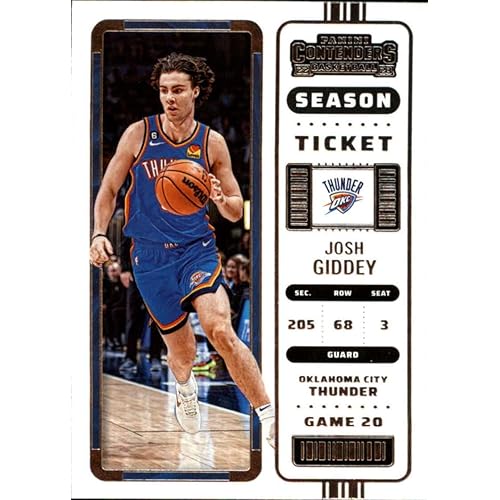 2022 Panini Contenders NBA Season Ticket Retail #16 Josh Giddey Oklahoma City Thunder Official Basketball Card in Near Mint to Mint Condition