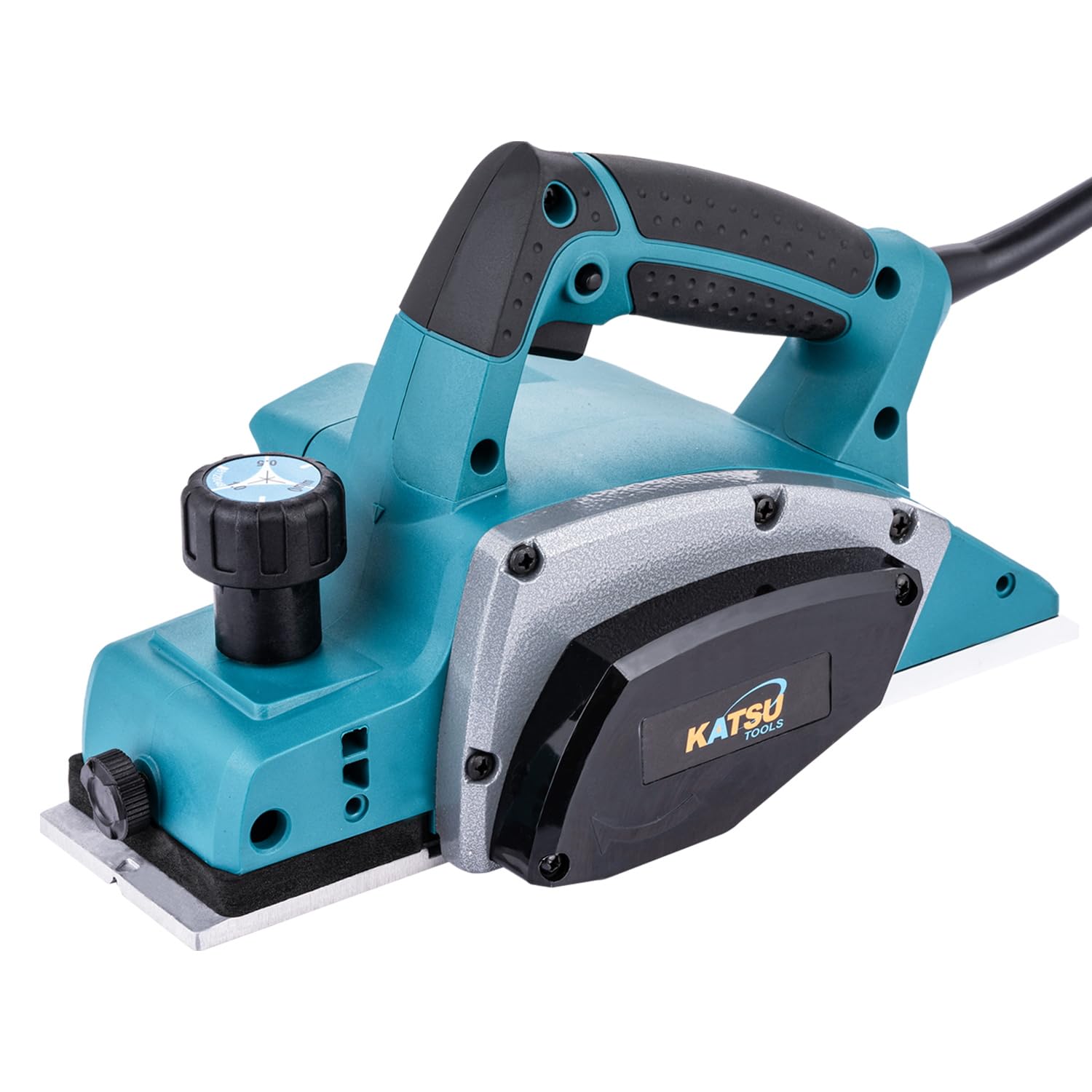 KATSU Tools Cepilladora eléctrica de 600 W, con cable, para madera, 82 mm de ancho y 2 mm de profundidad de cepillado, ideal para carpintería, puertas y muebles 101719