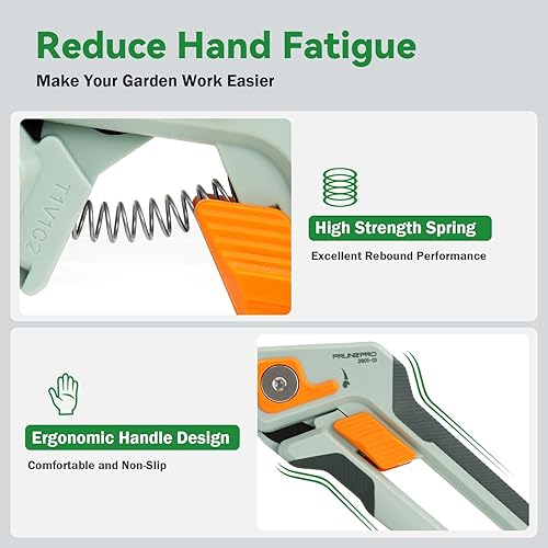 Miniatura 7 de PrunePro Tijeras de podar para jardinería, podadora manual de derivación profesional de hasta 1 pulgada, capacidad de corte, hoja de acero