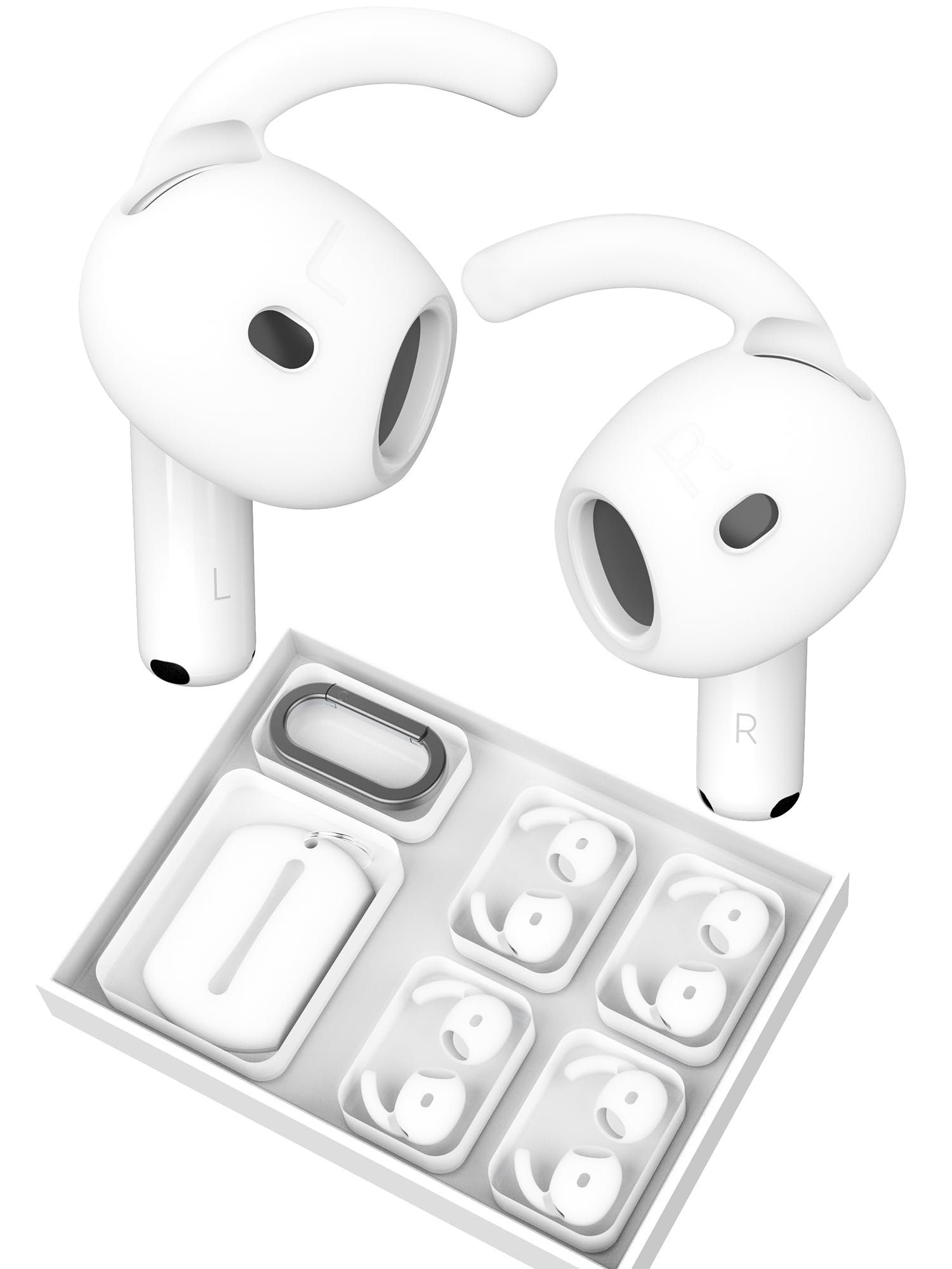 Auyuiiy AirPods 4 kulak askısı için 4 çift kulak yastığı, kaymaz